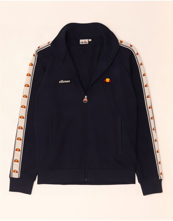 Ellesse Mens Graphic Tracksuit Top Jacket Medium Navy Blue Colourblock