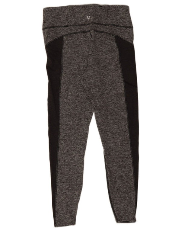 Marks & Spencer Womens Crop Tracksuit Trousers UK 14 Large Grey Colourblock