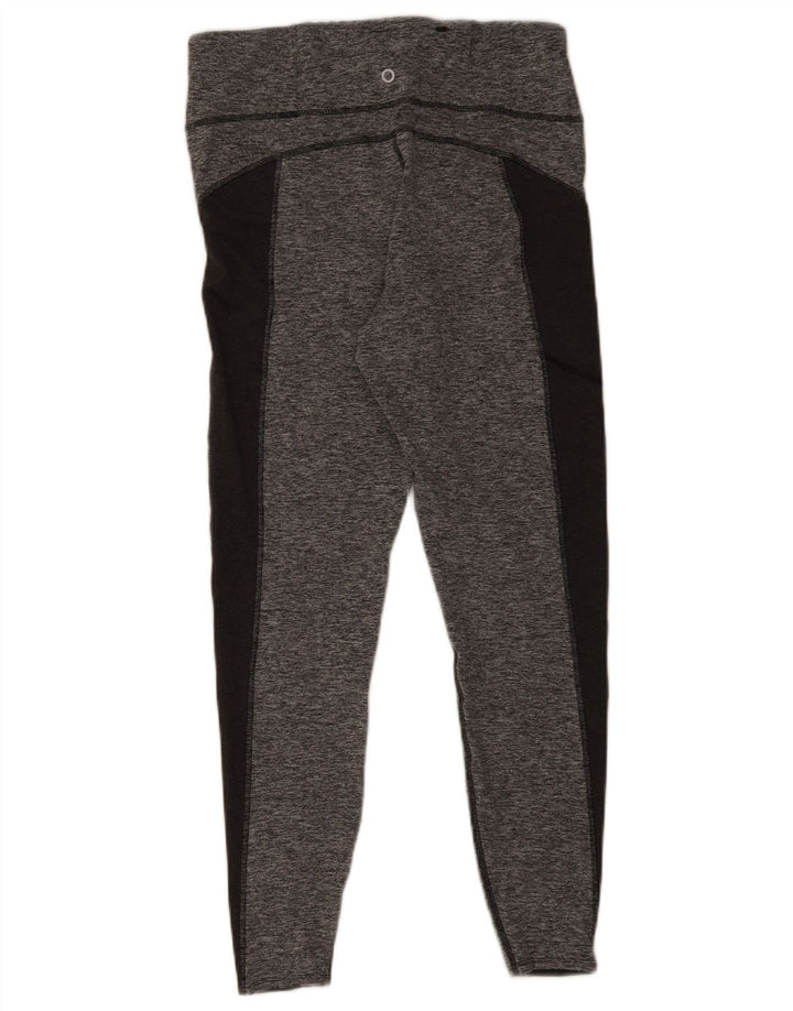 Marks & Spencer Womens Crop Tracksuit Trousers UK 14 Large Grey Colourblock