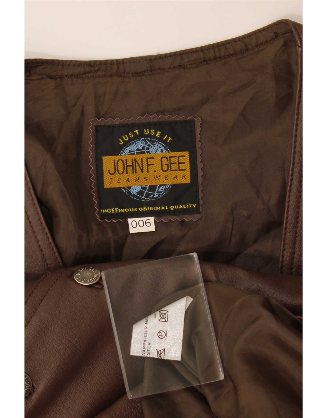 John F Gee Mens Leather Waistcoat Medium Brown