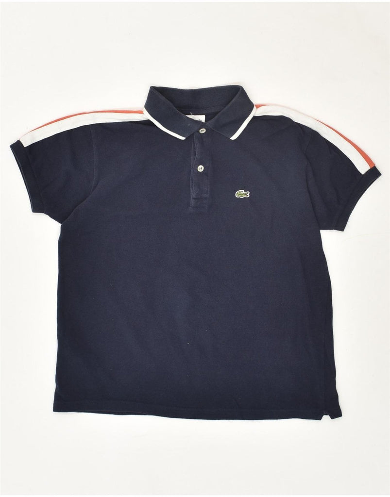 LACOSTE Boys Polo Shirt 13-14 Years Navy Blue Colourblock Cotton | Vintage Lacoste | Thrift | Second-Hand Lacoste | Used Clothing | Messina Hembry 