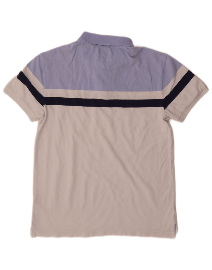 LEVI'S Mens Polo Shirt Medium White Colourblock Cotton