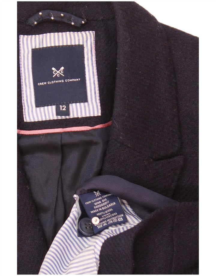 Crew Clothing Womens 2 Button Blazer Jacket UK 12 Medium  Navy Blue Wool