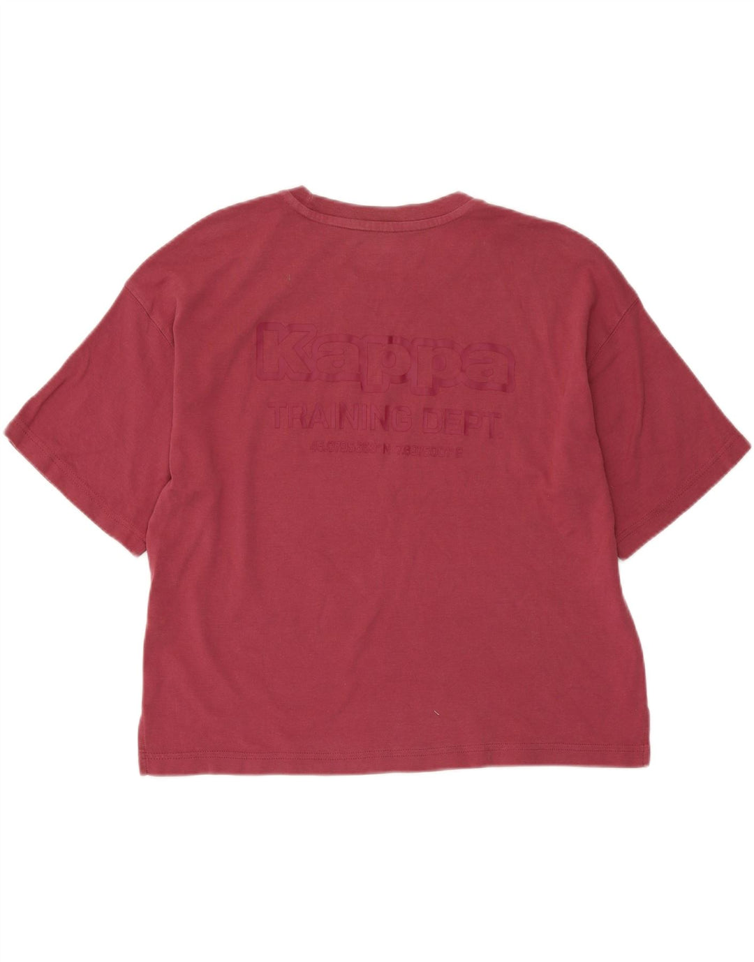 KAPPA Womens Crop Oversized Graphic T-Shirt Top UK 10 Small Burgundy