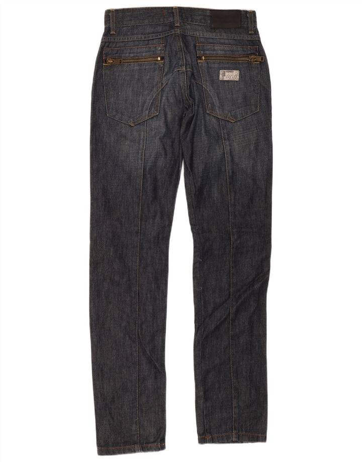 Wampum Mens Slim Jeans W30 L34 Navy Blue Cotton
