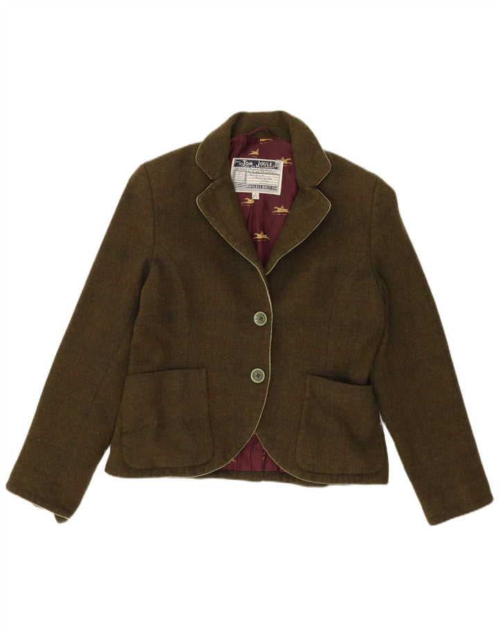 Joules Womens 2 Button Blazer Jacket UK 10 Small Green Wool