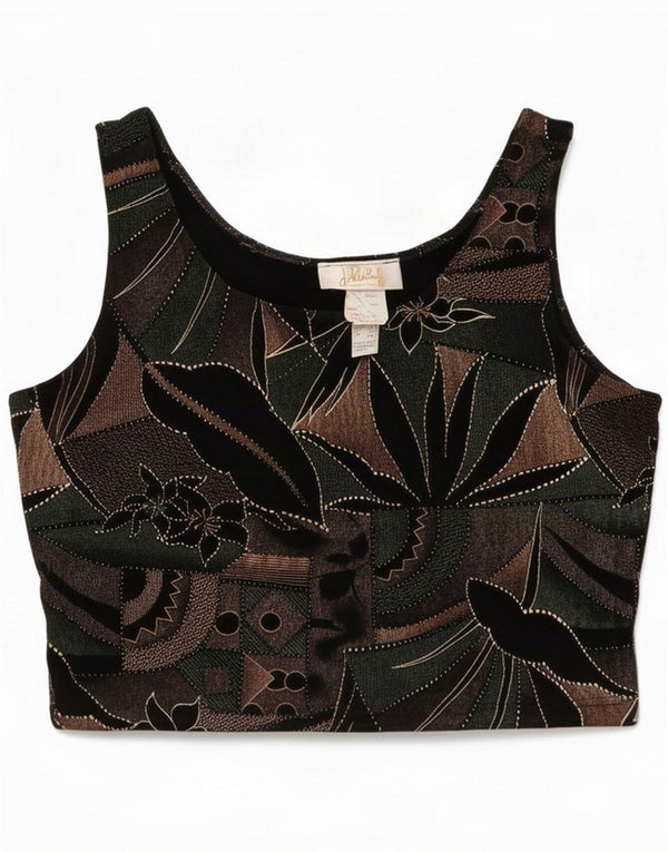 J.Ribkoff Womens Abstract Pattern Crop Top UK 16 Large Multicoloured