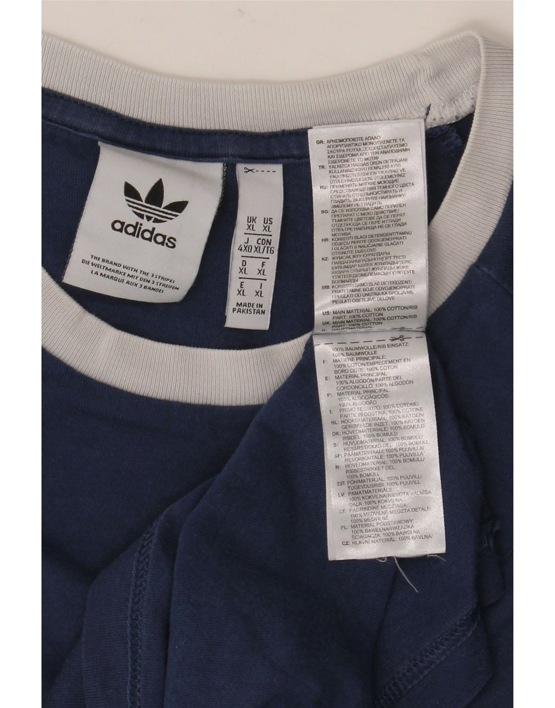 ADIDAS Mens T-Shirt Top XL Blue Cotton