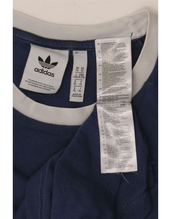 ADIDAS Mens T-Shirt Top XL Blue Cotton