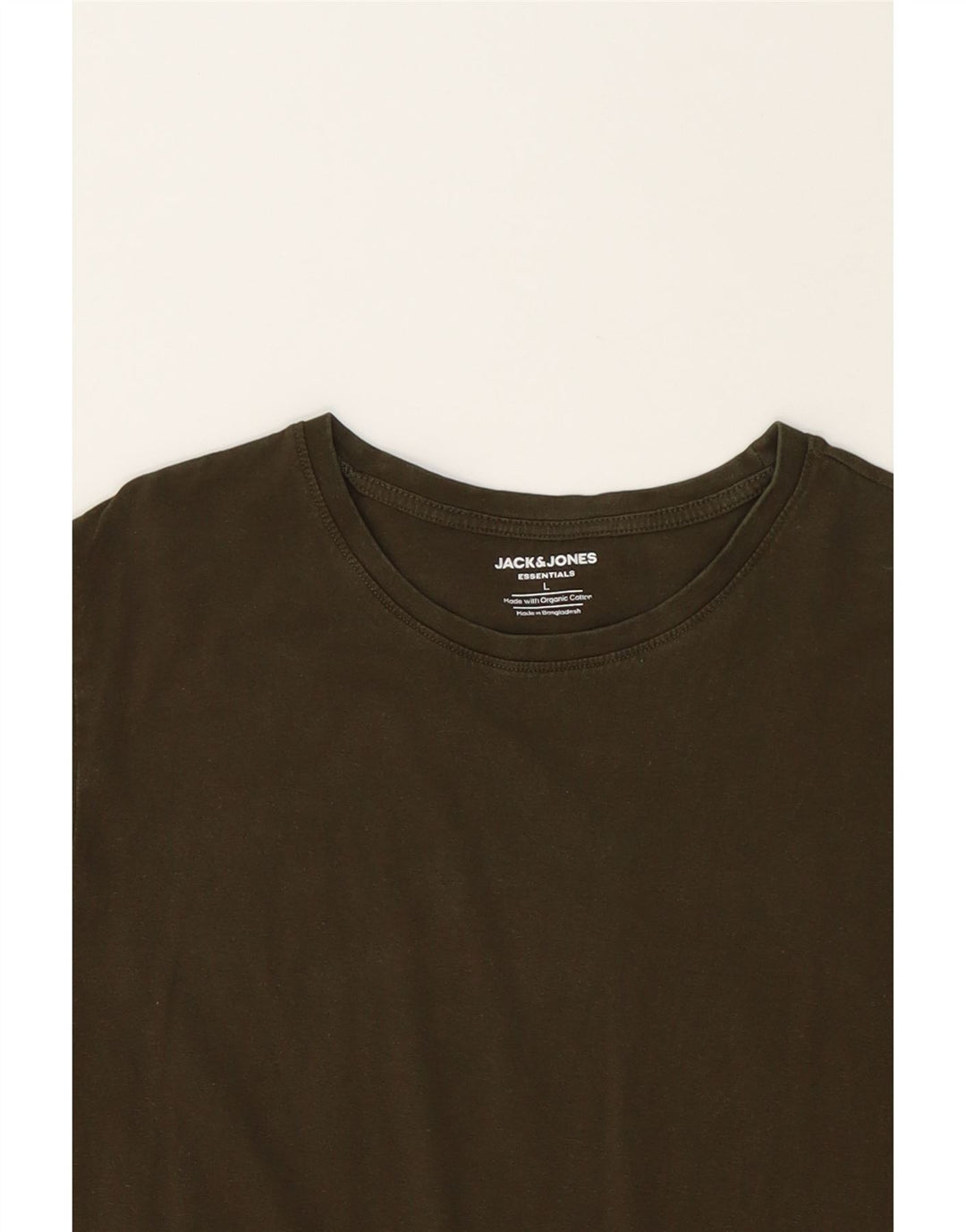 JACK & JONES Mens T-Shirt Top Large Khaki Vintage Jack & Jones and Second-Hand Jack & Jones from Messina Hembry 