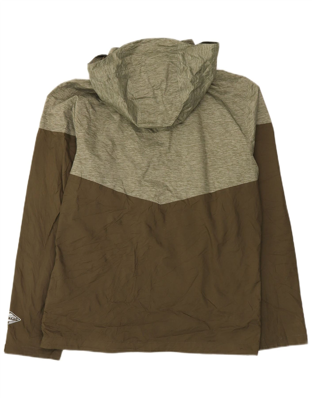 Columbia Mens Hooded Rain Jacket UK 38 Medium Khaki Colourblock Polyester