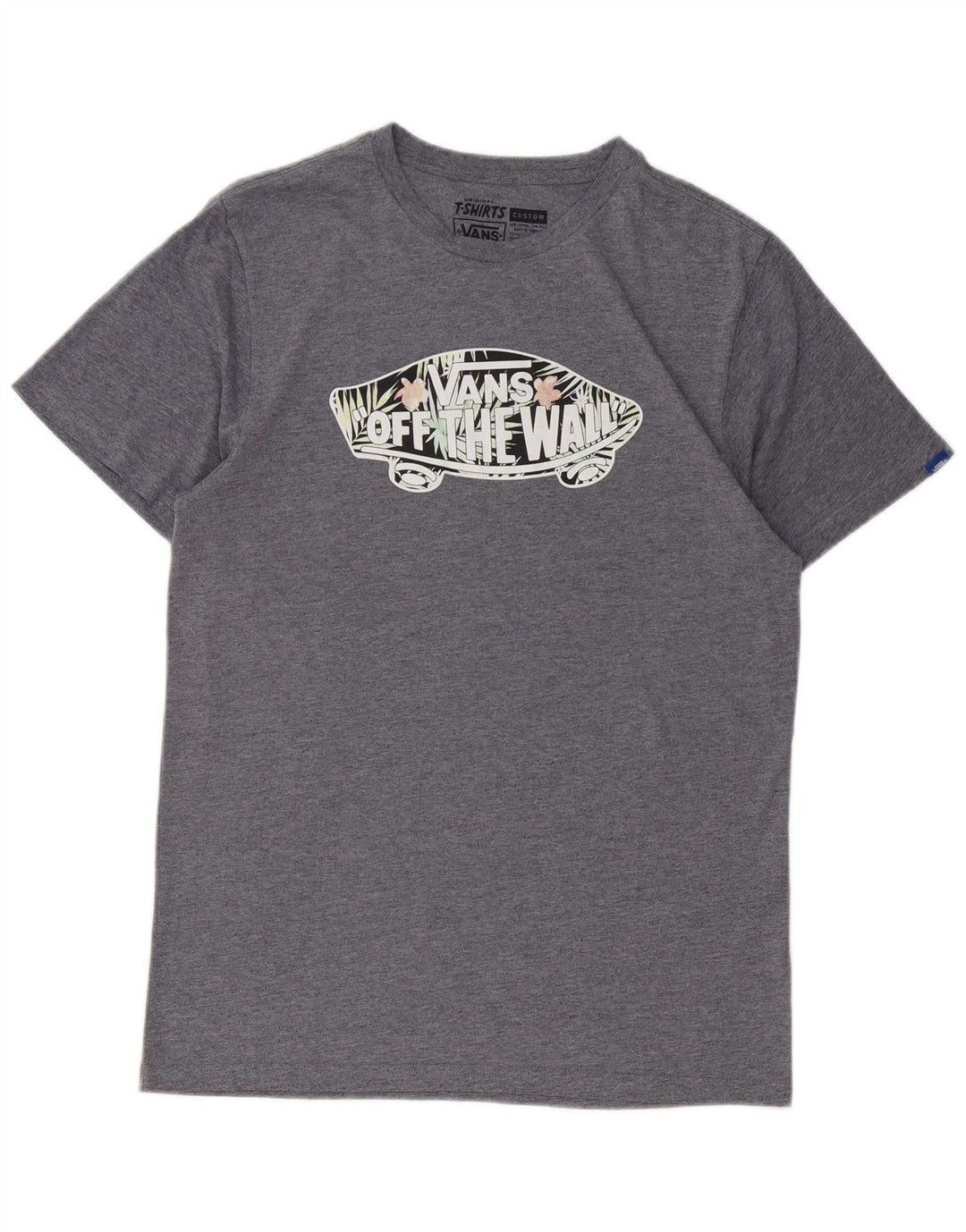 Vans Mens Graphic T-Shirt Top Medium Grey Flecked Cotton