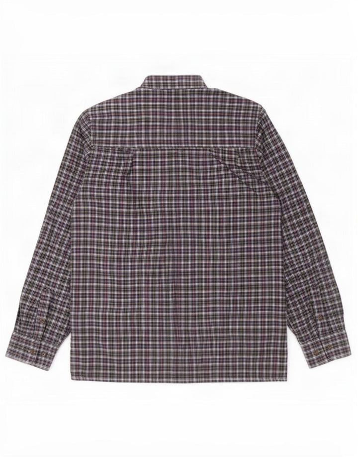 Vintage Mens Flannel Shirt Size 39/40 Medium Blue Check Cotton