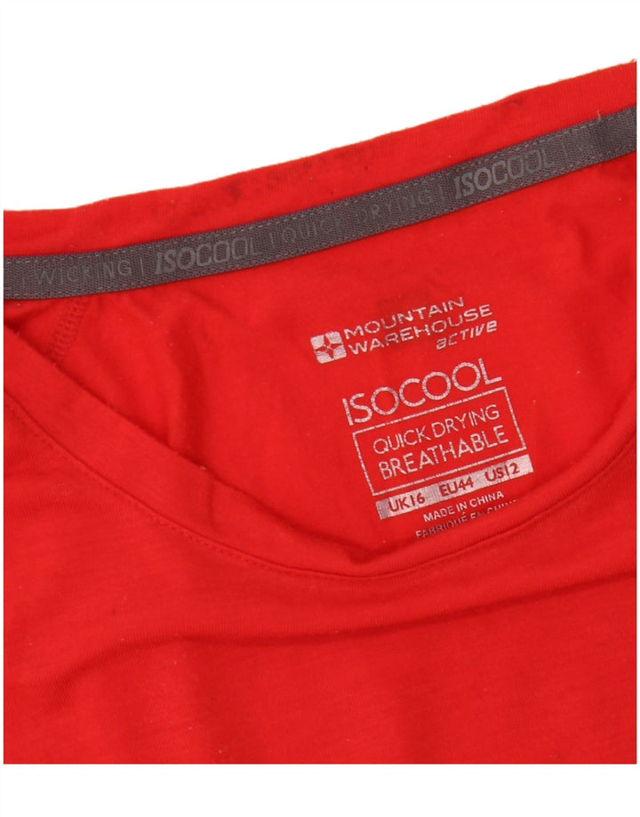 MOUNTAIN WAREHOUSE Womens IsoCool T-Shirt Top UK 16 Large  Red