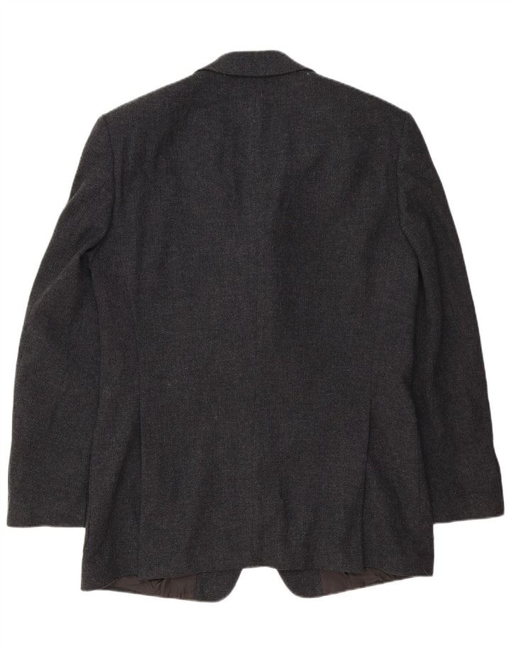 Hugo Boss Mens 3 Button Blazer Jacket Size 098 Medium Grey Virgin Wool