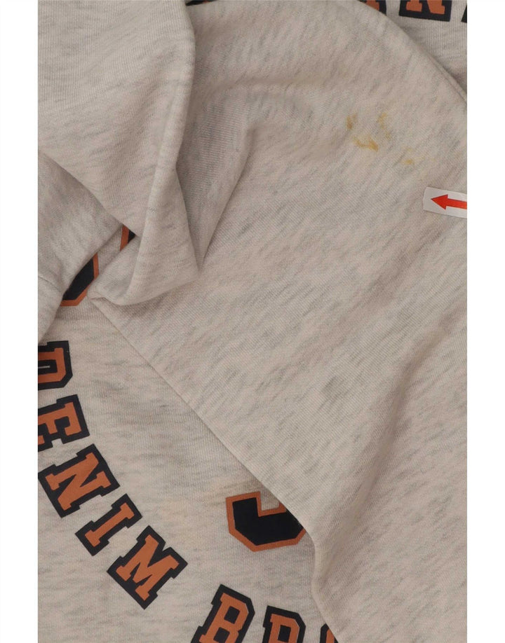Jack & Jones Mens Graphic Sweatshirt Jumper XL Grey Flecked Cotton