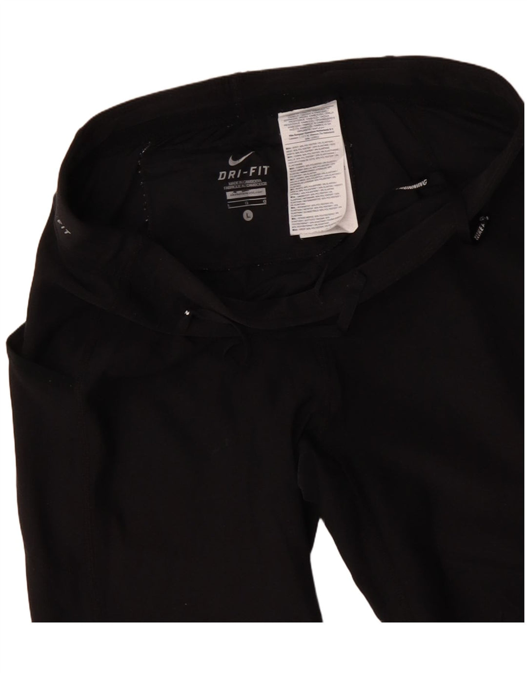 NIKE Womens Dri Fit Capri Tracksuit Trousers UK 14 Large Black Polyester