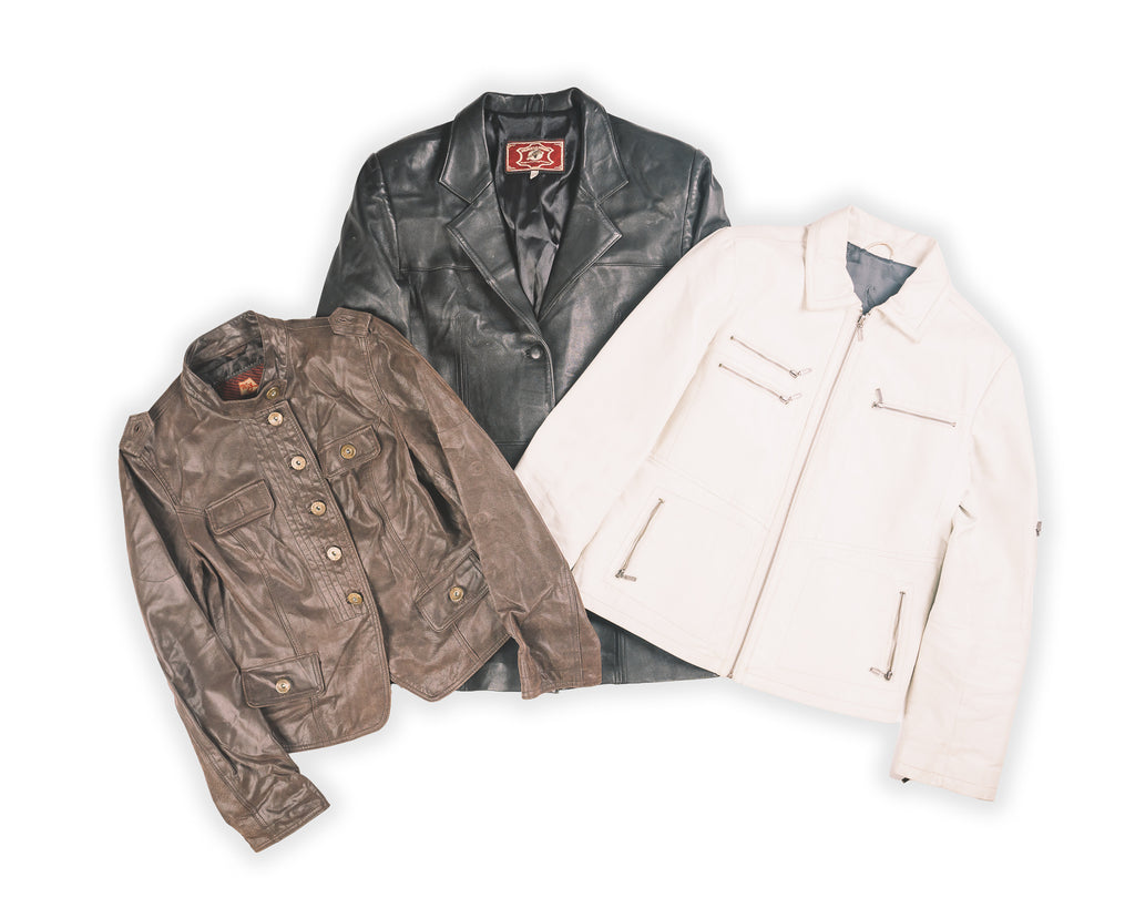 Vintage Leather Jacket Mix | Vintage Wholesale | Thrift | Second-Hand Wholesale | Used Clothing | Messina Hembry 