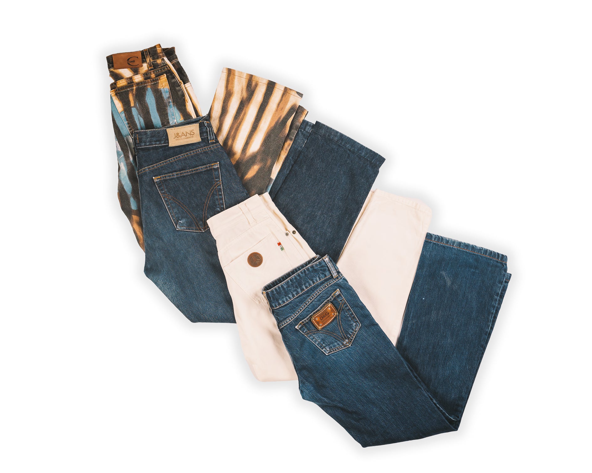 Mieszanka markowych jeansów w stylu vintage