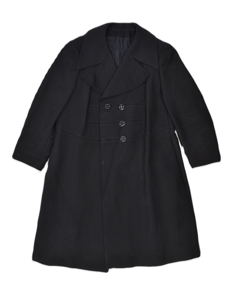 MAX MARA Womens Double Breasted Overcoat UK 6 XS Black | Vintage Max Mara | Thrift | Second-Hand Max Mara | Used Clothing | Messina Hembry 