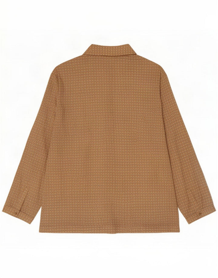 Gran Sasso Womens Shirt Blouse UK 14 Medium Beige Spotted Polyamide