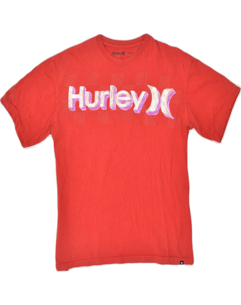 HURLEY Mens Graphic T-Shirt Top Large Red Cotton | Vintage Hurley | Thrift | Second-Hand Hurley | Used Clothing | Messina Hembry 