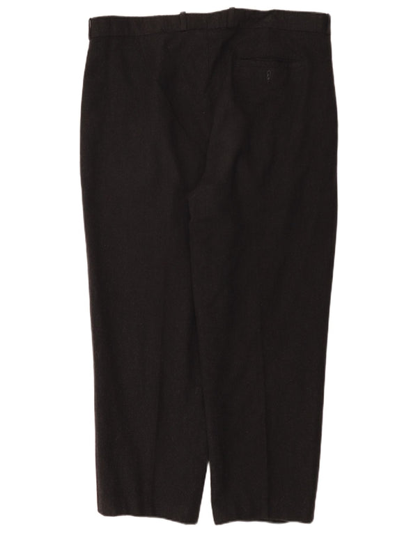 Lacoste Mens Pegged Suit Trousers Size 52 2XL W42 L26 Grey Wool