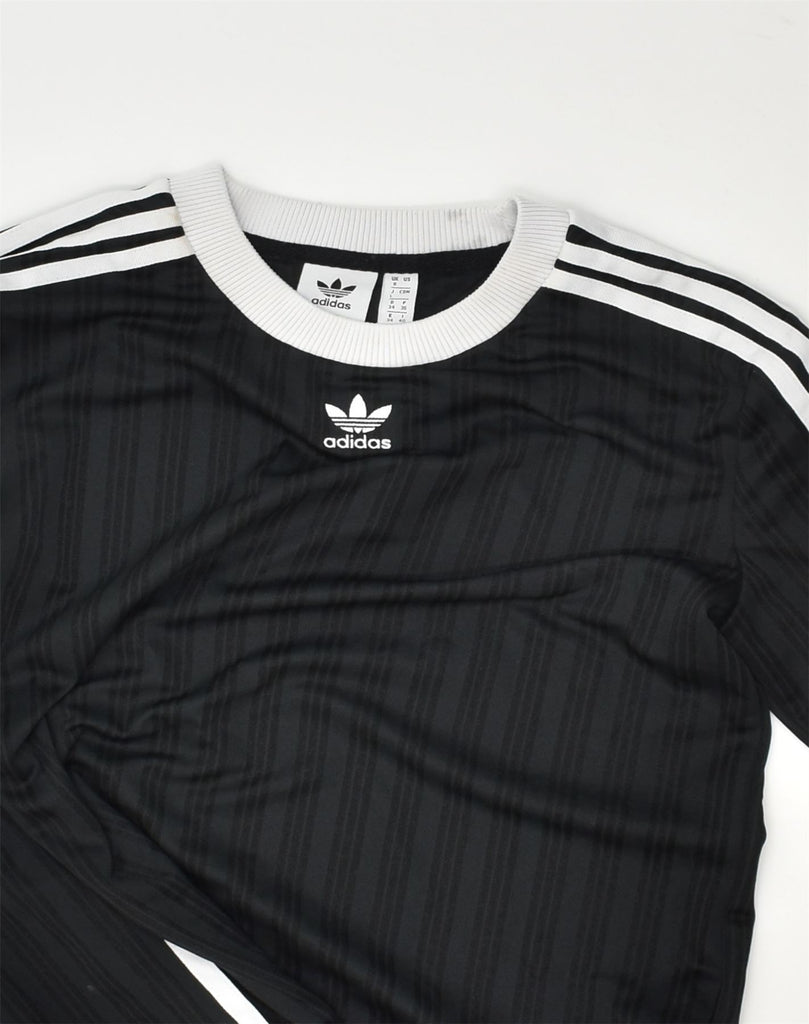 ADIDAS Womens Top Long Sleeve UK 8 Small Black Polyester | Vintage Adidas | Thrift | Second-Hand Adidas | Used Clothing | Messina Hembry 