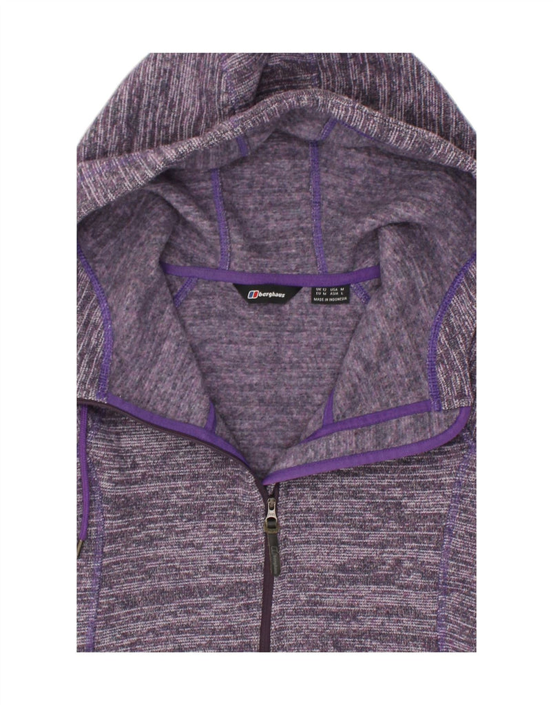 BERGHAUS Womens Zip Hoodie Sweater UK 12 Medium Purple Striped Polyester | Vintage Berghaus | Thrift | Second-Hand Berghaus | Used Clothing | Messina Hembry 