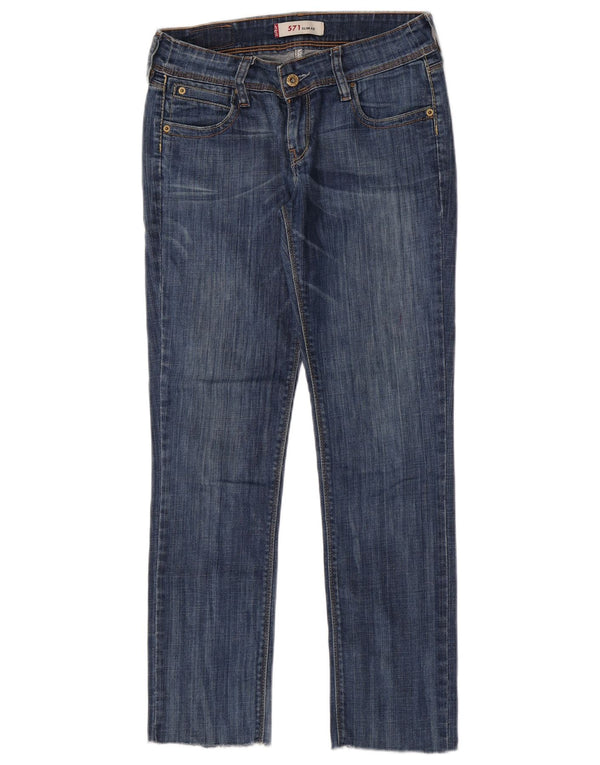 Levi's Womens 571 Slim Jeans W30 L28 Blue Cotton