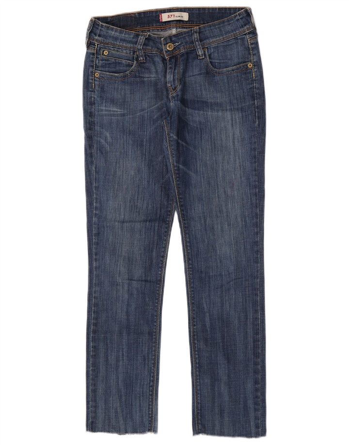 Levi's Womens 571 Slim Jeans W30 L28 Blue Cotton