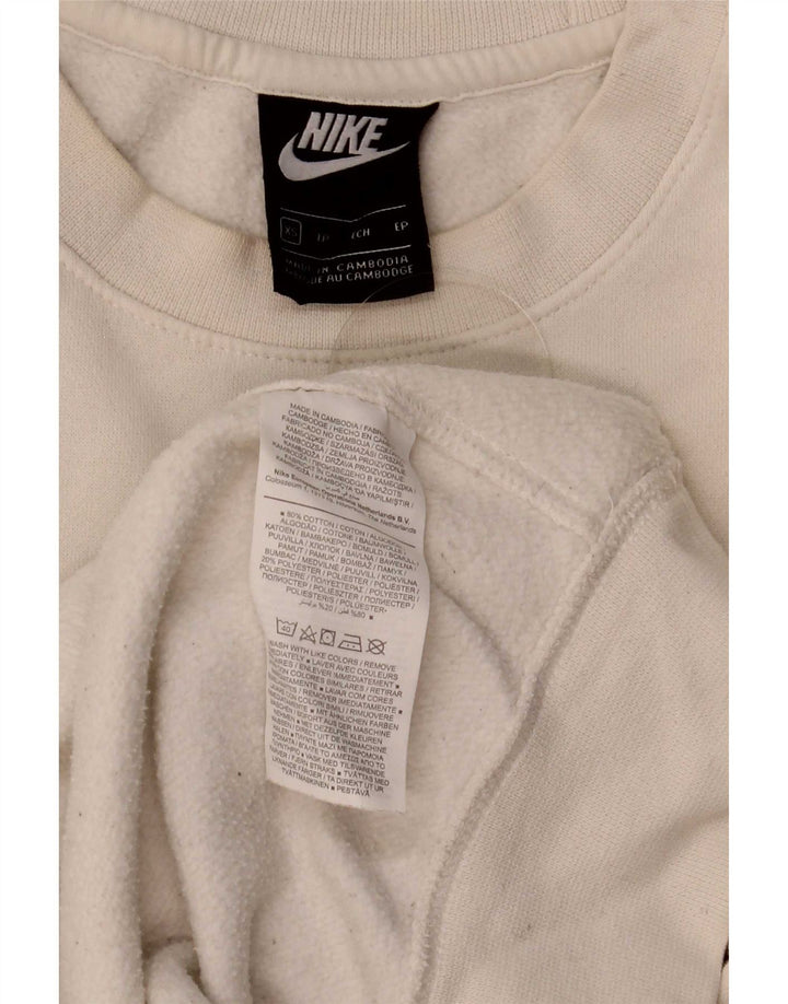 Nike Mens Loose Fit Sweatshirt Jumper XS White Cotton