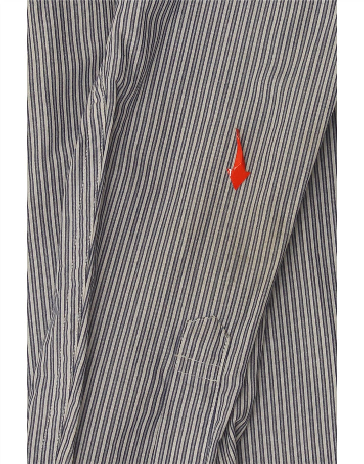 Tommy Hilfiger Mens Shirt Medium Grey Pinstripe Cotton