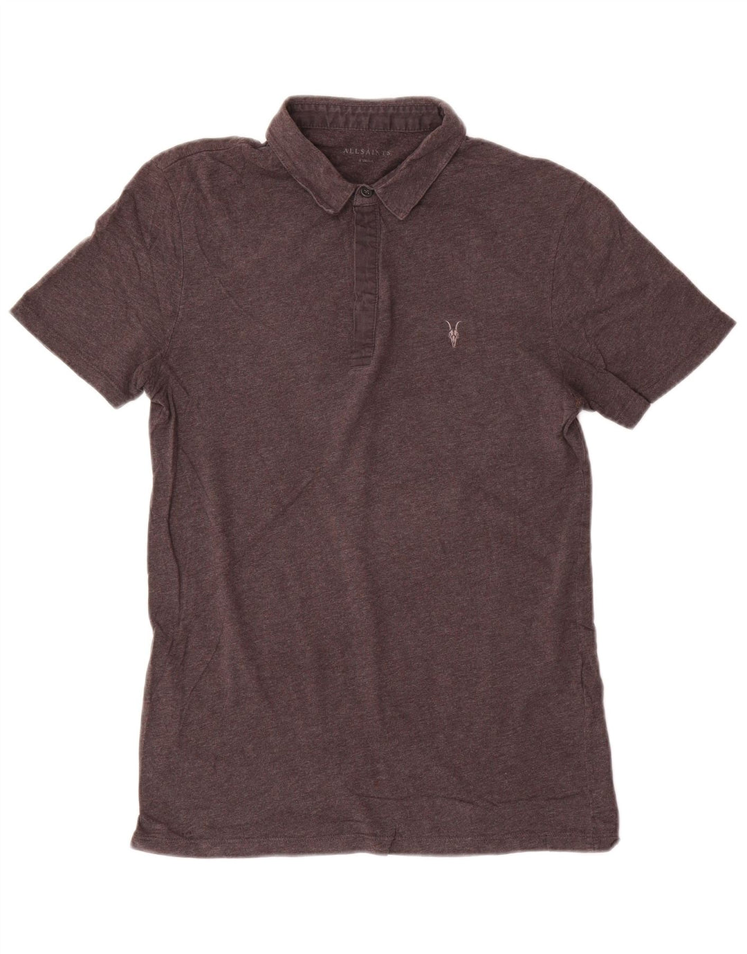 All Saints Mens Polo Shirt XS Grey Cotton