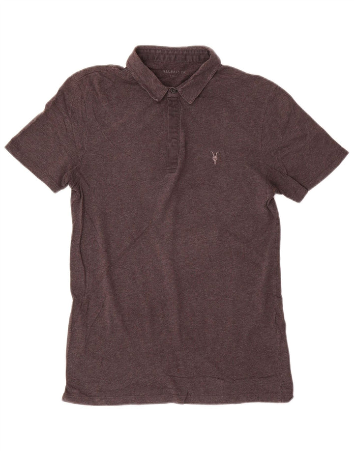 All Saints Mens Polo Shirt XS Grey Cotton