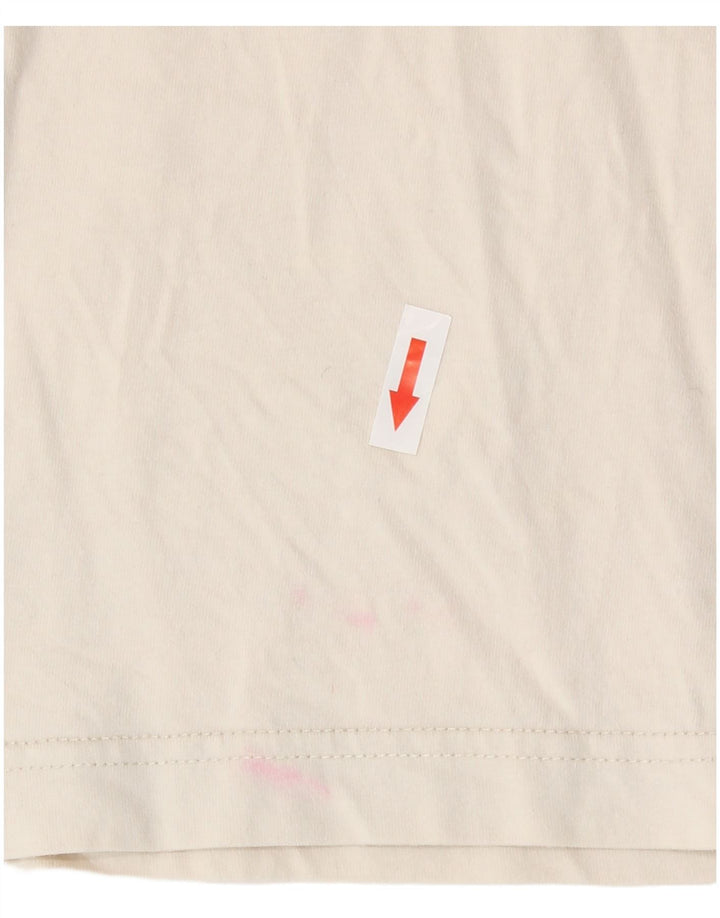 Murphy & Nye Mens Graphic Top Long Sleeve Small White Cotton