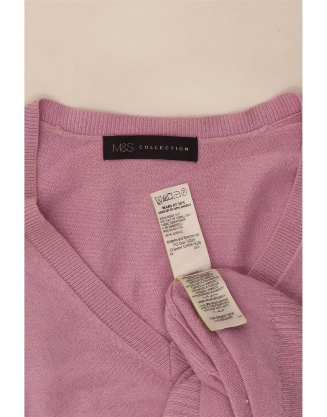 Marks & Spencer Womens V-Neck Jumper Sweater UK 12 Medium Purple Acrylic