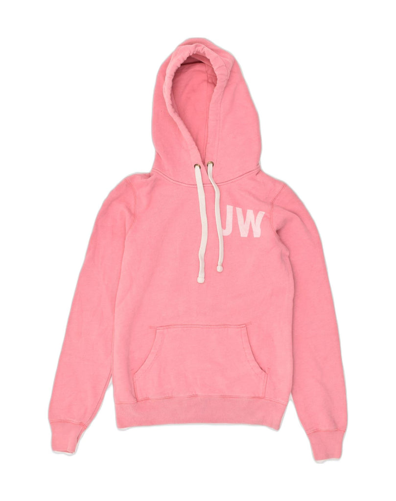 JACK WILLS Womens Graphic Hoodie Jumper UK 8 Small Pink Cotton | Vintage Jack Wills | Thrift | Second-Hand Jack Wills | Used Clothing | Messina Hembry 