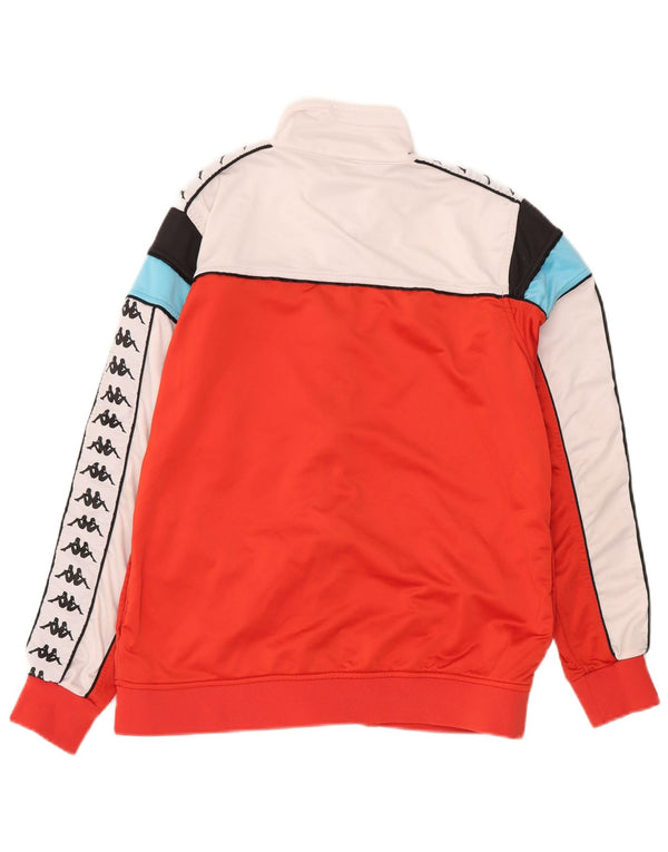 Kappa Womens Graphic Tracksuit Top Jacket UK 16 Large Red Colourblock