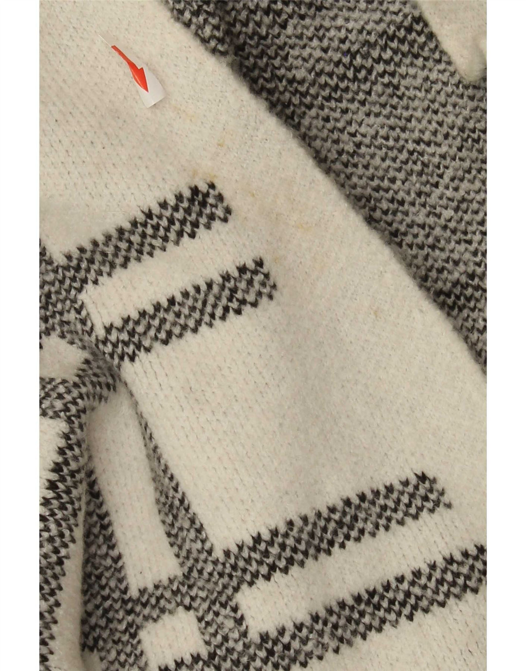 Marks & Spencer Womens Longline Cardigan Sweater UK 16 Large White Check