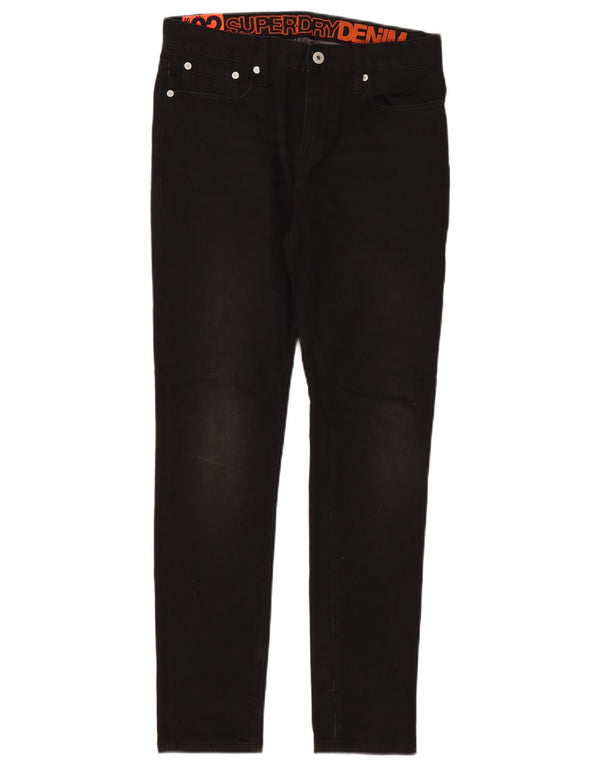 Superdry Mens Distressed Skinny Jeans W30 L32 Black Cotton