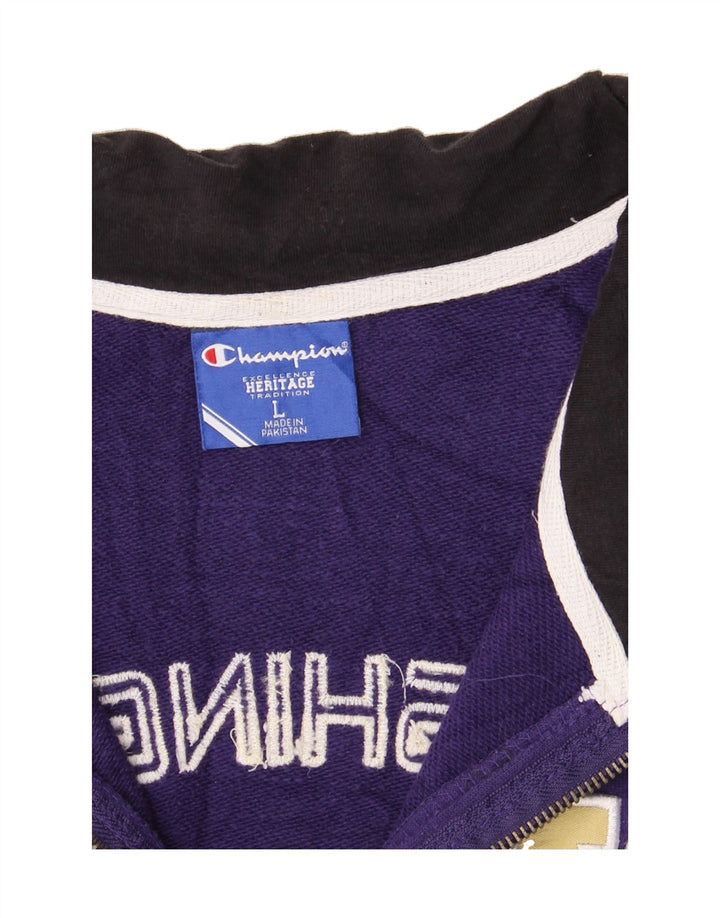 CHAMPION Womens Graphic Sweatshirt Jumper UK 14 Large Purple Vintage Champion and Second-Hand Champion from Messina Hembry 