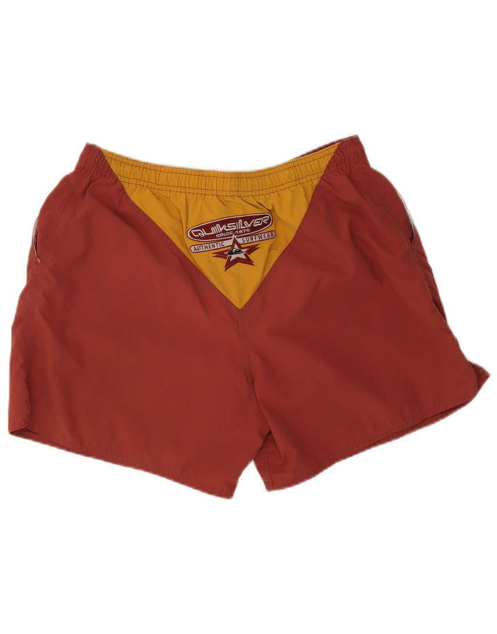 Quiksilver Mens Swimming Shorts Medium  Maroon Colourblock