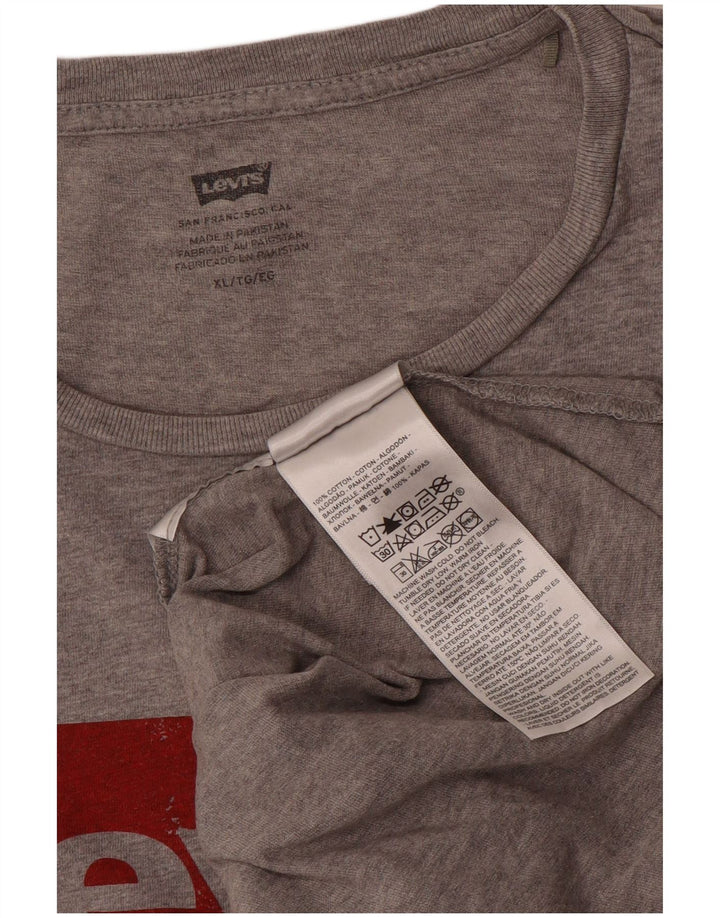 Levi's Mens Graphic T-Shirt Top XL Grey Cotton