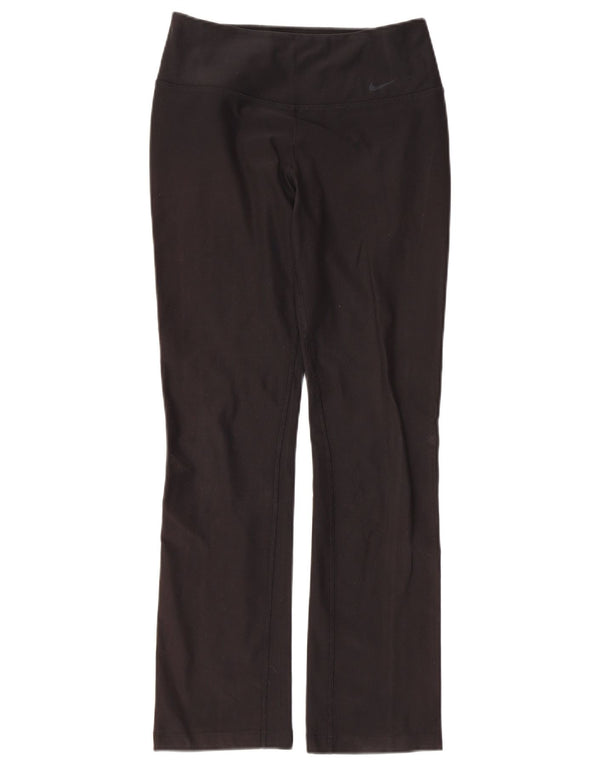Nike Womens Dri Fit Leggings UK 10 Small  Black Polyester