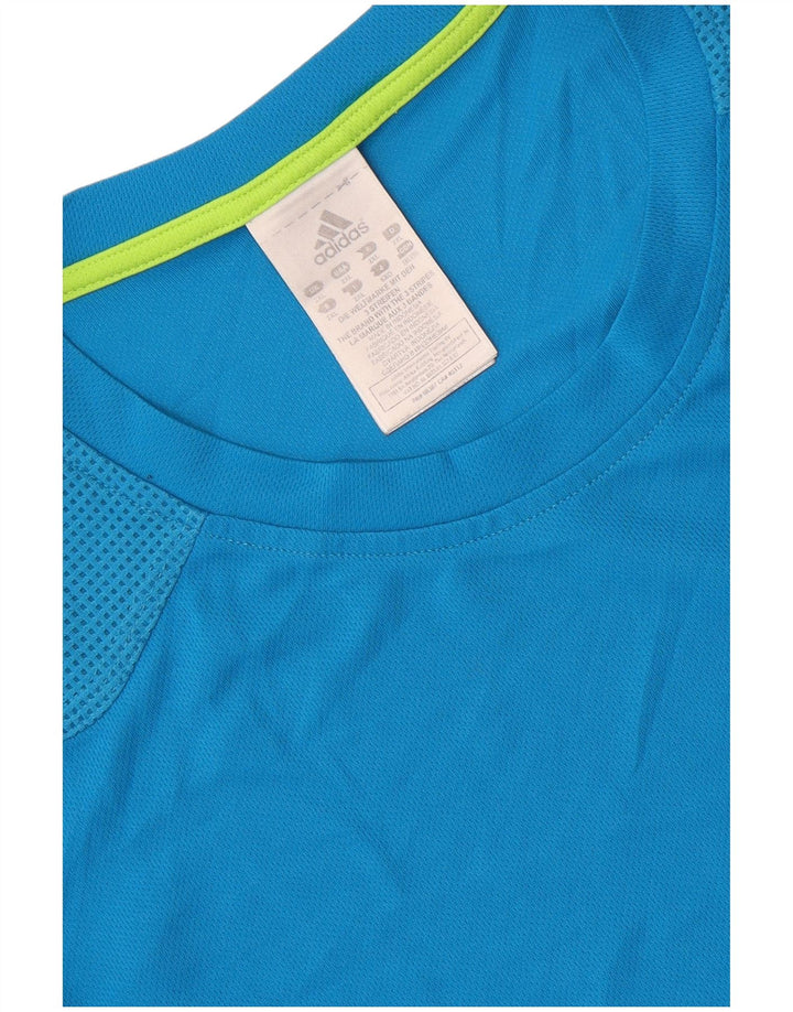 Adidas Mens T-Shirt Top 2XL Blue Polyester
