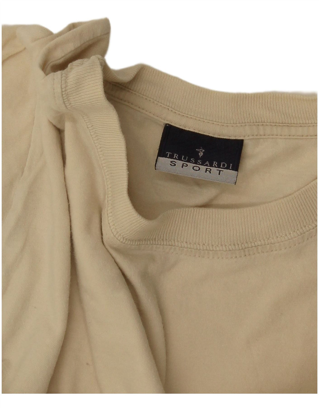 Trussardi Mens T-Shirt Top Medium Beige Cotton