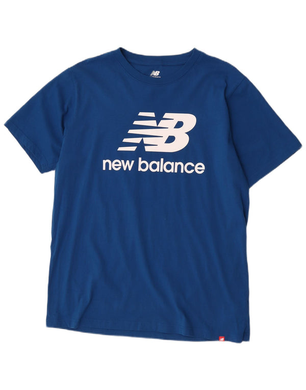 New Balance Mens Graphic T-Shirt Top XL Blue Cotton