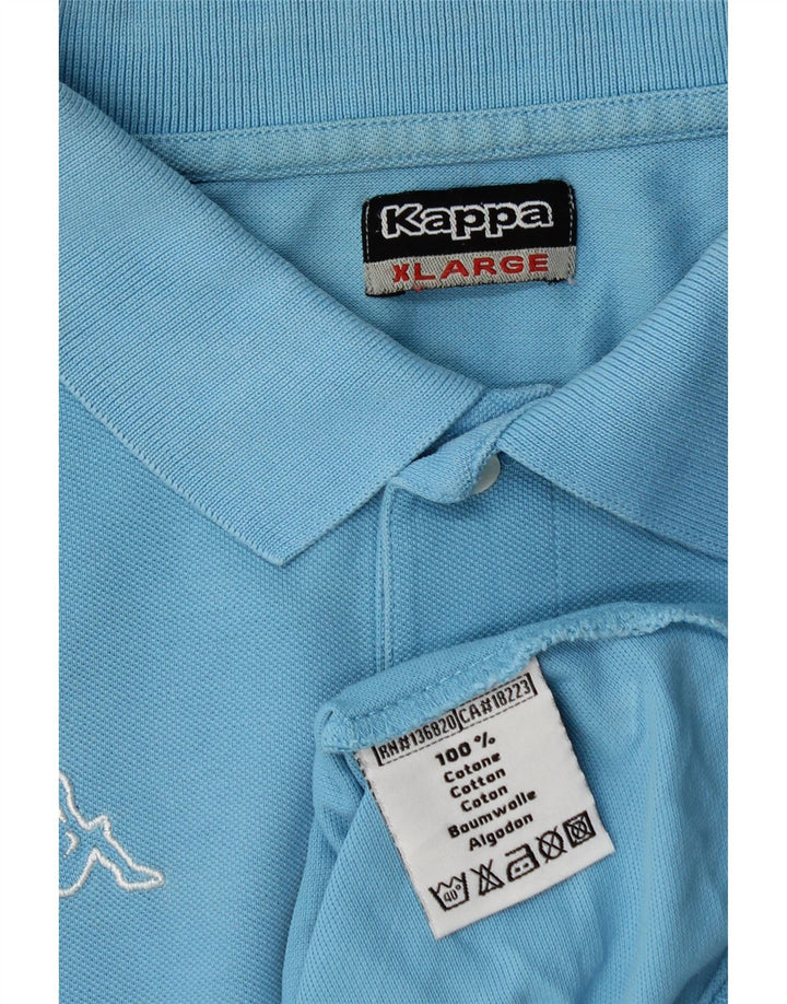 Kappa Mens Graphic Polo Shirt XL Blue Cotton