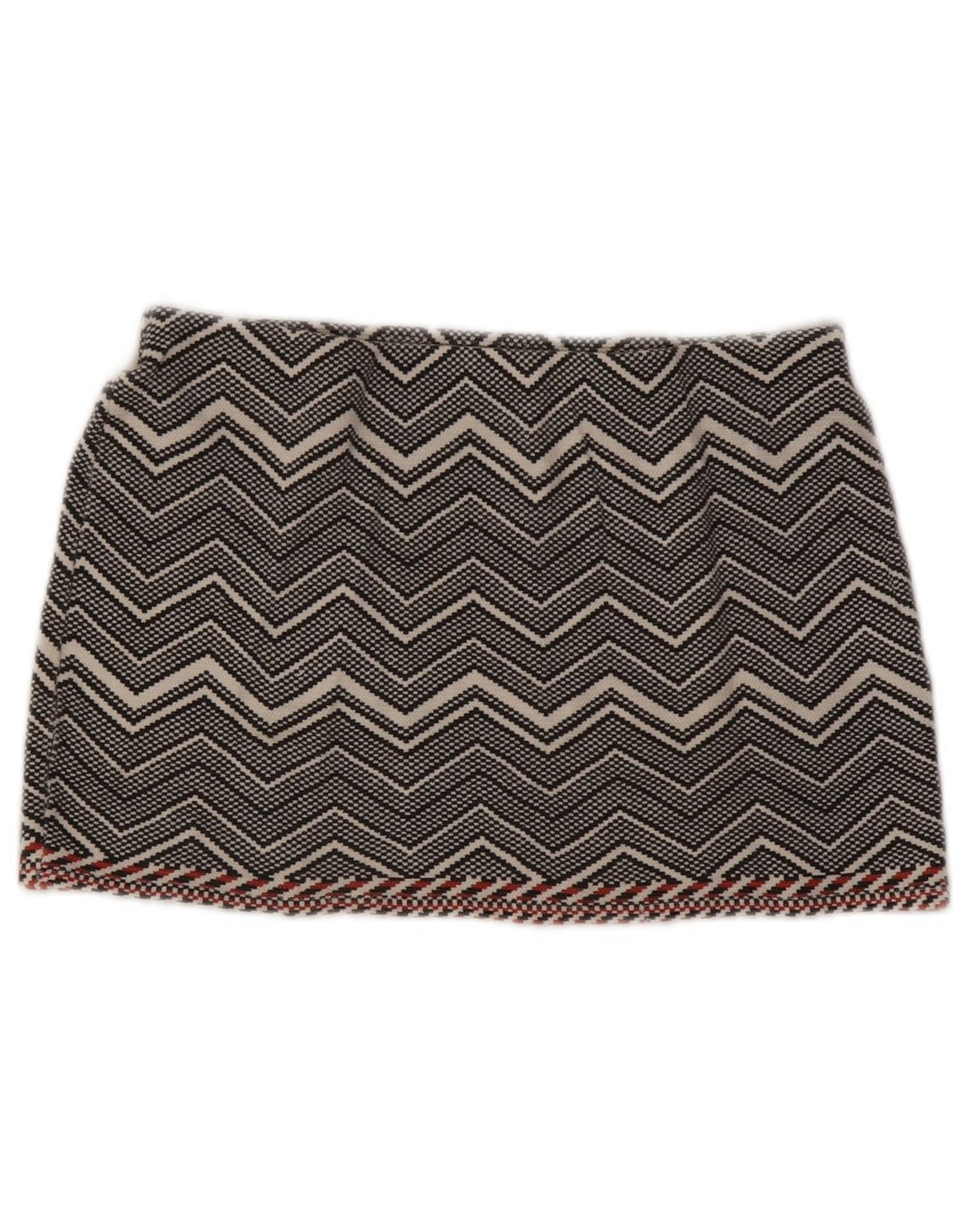 Zara Womens Trafaluc Mini Skirt Medium W28 Grey Chevron